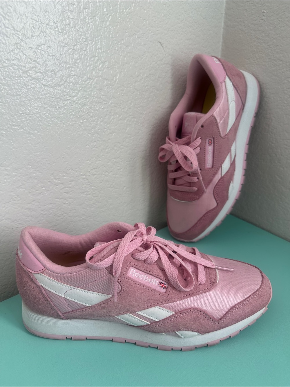 Reebok Retro Classic Nylon Stretch Lace Casual-pink sneakers-US 6,5/EUR 38,5